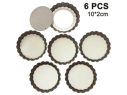 Unidades de Forma de Torta Antiaderente Resistente com Fundo Removível Forma de Quiche de Fundo Solto Removível Forma de Torta 10*2 Cm