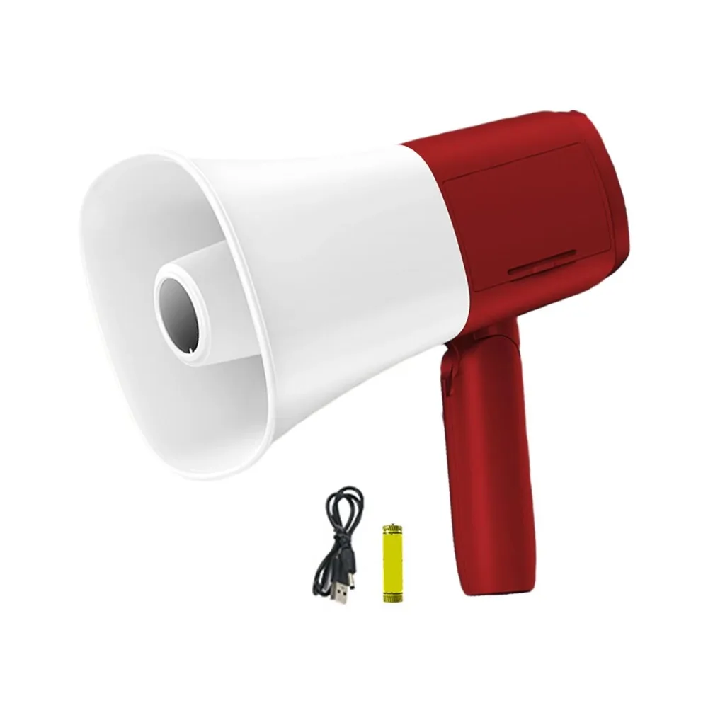 (vermelho) Megafone Portátil Com Volume Ajustável E Alça Dobrável, Para Uso Manual.