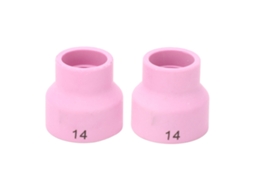 Conjunto de 2 copos de cerâmica para soldagem TIG com furo central de 2,4 mm e filtro de aço inoxidável para WP 9 20 25 17 18 26