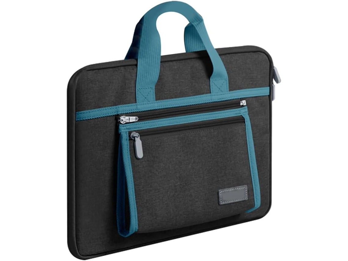 Bolsa Impermeável para Laptop, Capa para Tablet, Bolsa de Mão, 15 Polegadas, Preto Turquesa SFUSHOS