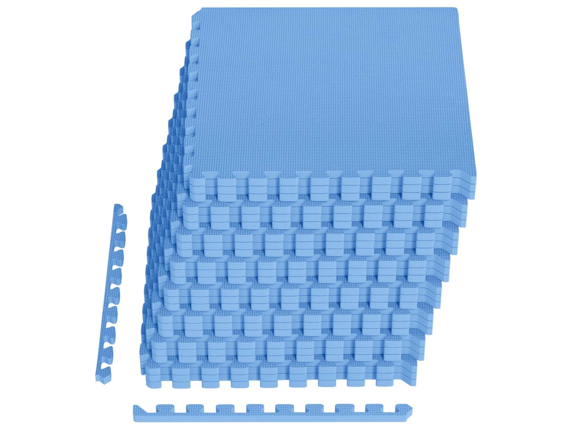 Conjunto 24 Mats De Quebra-cabeça Interligados Vidaxl Azul Espuma (8,64 M²)