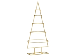 Conjunto 1 Árvore De Natal De Metal Vidaxl Dourado Aço (90 Cm)