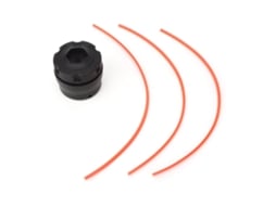 Cabeçote de corte para aparador de grama, ferramenta de jardinagem simples e durável, em plástico preto.