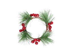 Decoração Natalícia Laxiscreed Coroa De Natal Vermelha Com Pinho E Bagas Artesanal
