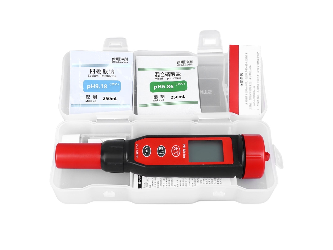 Caneta Tester pH Portátil com Sonda à Prova D'água IP67, LCD Retroiluminado YURU