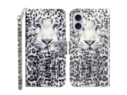 Capa Em Couro Pu Magnético Para Apple Iphone 16 - Leopardo