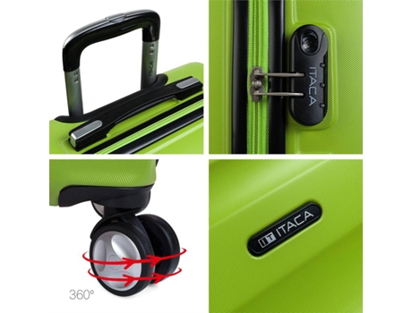 Conjunto de Malas ITACA T71650P Rigídas Trolley ABS (Verde)