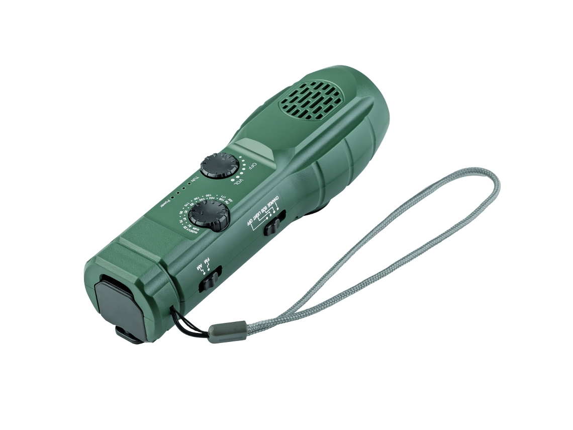 Rádio de emergência AQUAFORGE portátil wxsp com lanterna sos, alarme, carregador de celular, fm e verde