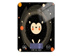 Balança Digital Assar Alimentos Crazy Creatures Hedgehog Galaxy, Preta, Capacidade De 5kg 11lbs, 1oz, Fácil De