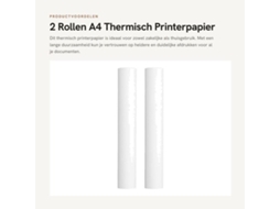 Papel De Impressão Térmica 2 Rolos A4 - Durável - Encadernação - Para Escritórios Comerciais - Para Casas - Uso A Longo Prazo - Papel De Impressão