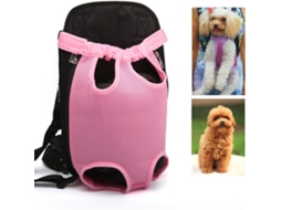 Mochila Para Transporte De Cães E Gatos Com Pernas De Fora - Suporte Frontal Respirável Para Pet - Rosa L