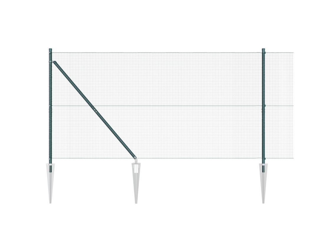 Conjunto 1 Painéis De Cerca Vidaxl Verde Aço (10 X 1,2 M)