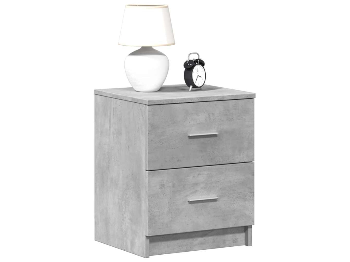 Vidaxl Mesa De Cabeceira Com 2 Gavetas 40x36x50 Cm Cinzento Cimento