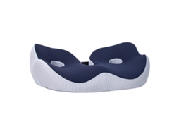 Almofada de Assento Curva Confortável Respirável com Fivela para Escritório Azul Escuro 48x39x14cm | S/MARCA