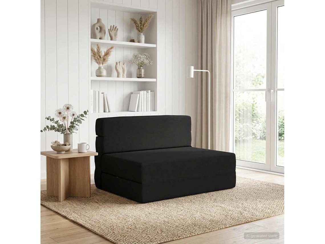 Vidaxl Sofá Cama Dobrável Preto 70 X 72 X 60 Cm Tecido