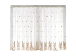 2026 cortinas Transparentes de Voile com Bordado de Plumas para Comedor com Bolsa para Varilla