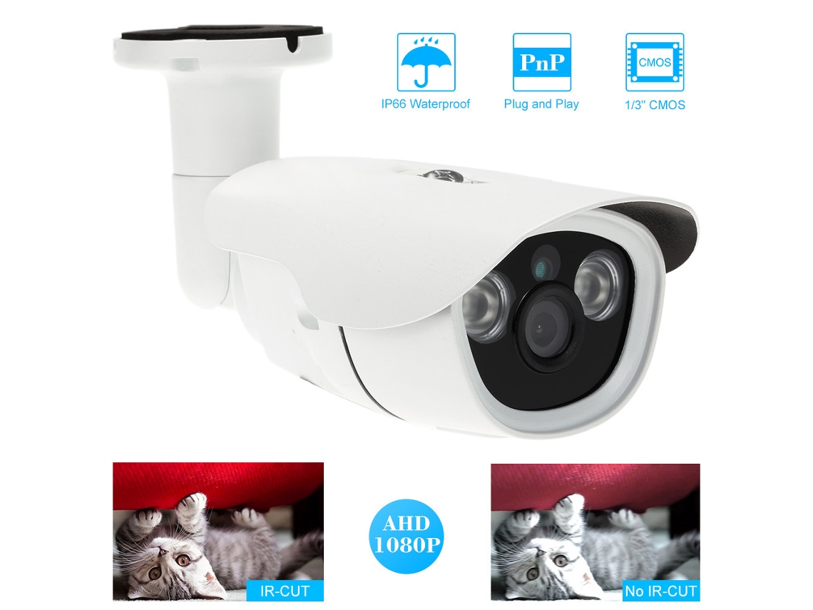 Câmera Cctv Ahd Bullet 2.0mp 1080p 3.6mm Sensor Cmos 1/3’’ 2 Matrizes De Iluminação