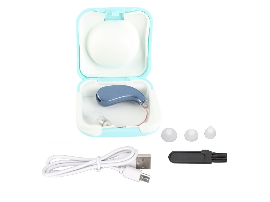 Aetheria amplificador Auditivo Recarregável Portátil com Volume Ajustável para Idosos Versão Atualizada Azul