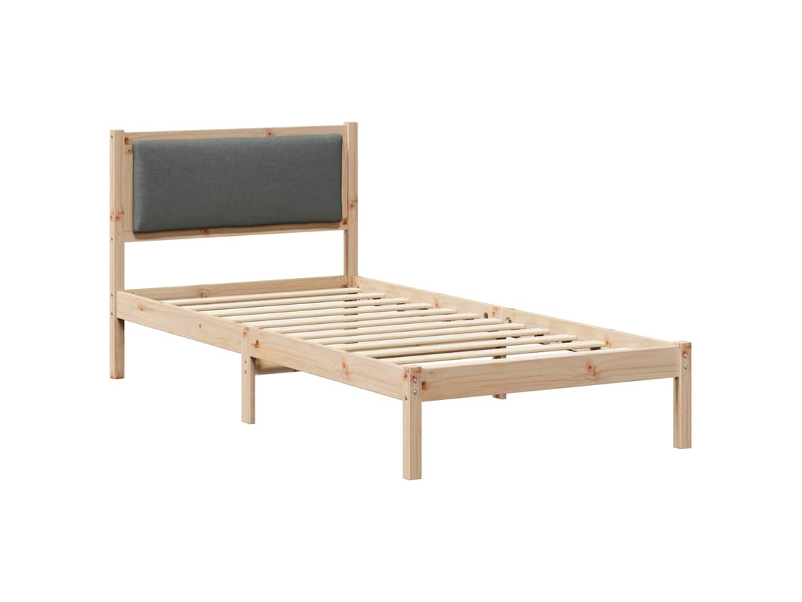 Estrutura da Cama com Cabeceira Cinza Escuro 90x190 cm MAISON EXCLUSIVE