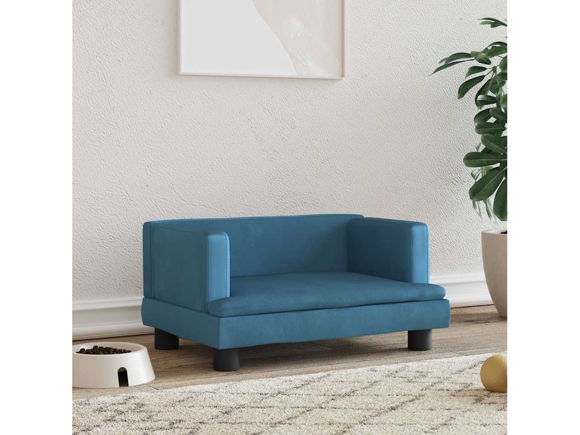 Vidaxl Cama 60x40x30 Cm Veludo Azul