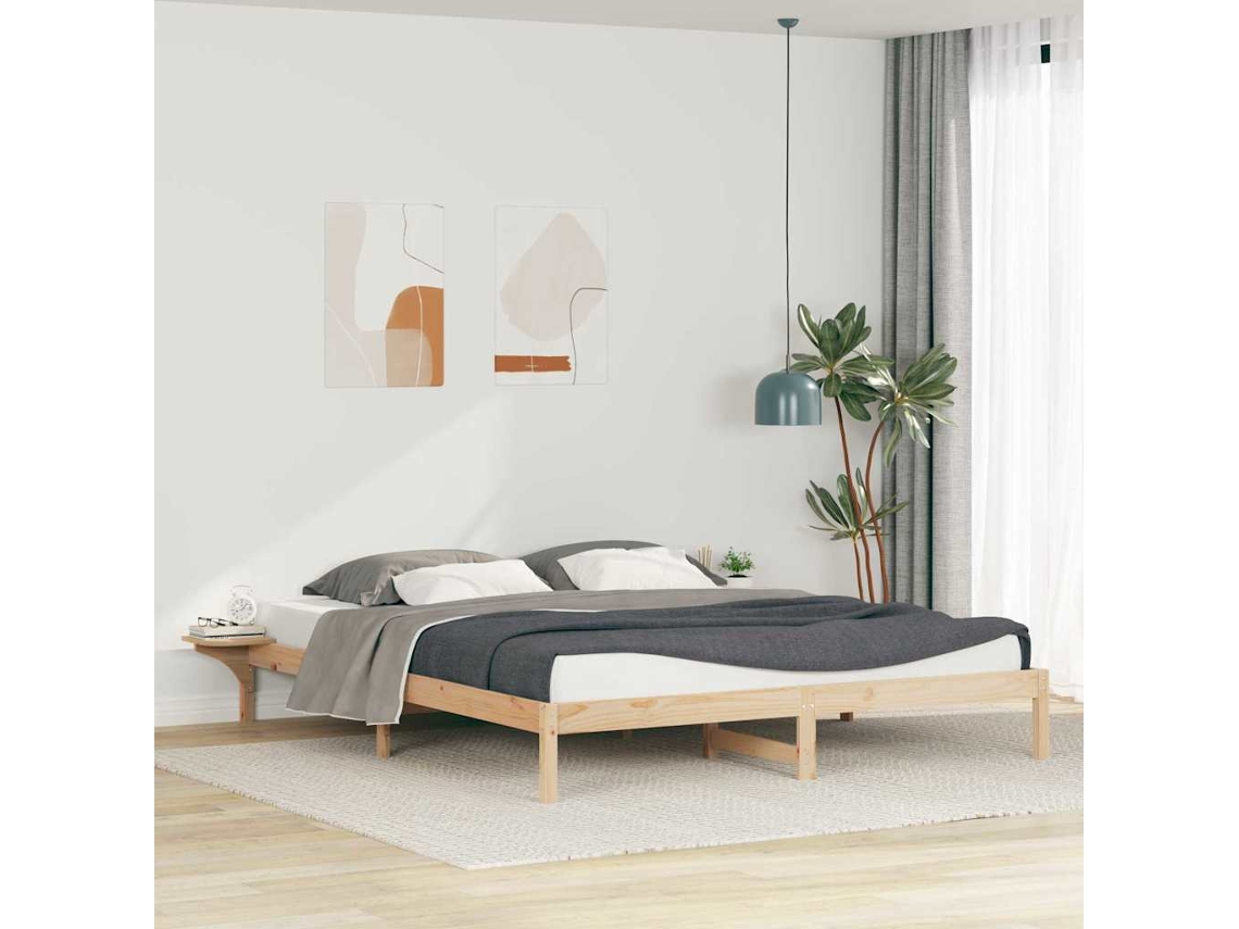 Vidaxl Cama Com Mesas Laterais Natural 180 X 220 Cm