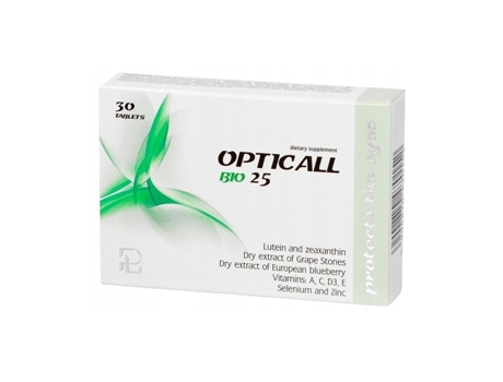 Opticall Bio 25, 30 Comprimidos Fórmula de Apoio à Visão Farmácia Laboratório