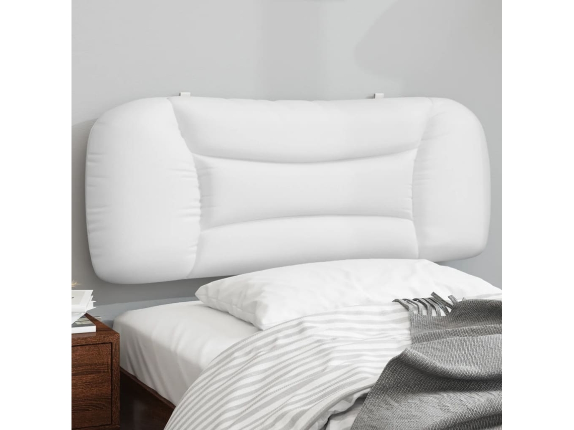 Vidaxl Almofadão De Cabeceira Hvar 100 Cm Couro Artificial Branco