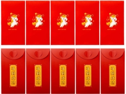 Envelopes Para Dinheiro, Sacolas 3d 2026, 10 Unidades, Vermelho Com Detalhes Em Dourado- Festas De