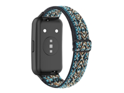 Bracelete de Nylon Elástico Ajustável Elástico para Huawei Band 7 Marrom