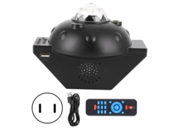 Lâmpada Projetora Bluetooth com Controle Remoto e Projeção de Estrelas para Festas e Decoração | S/MARCA