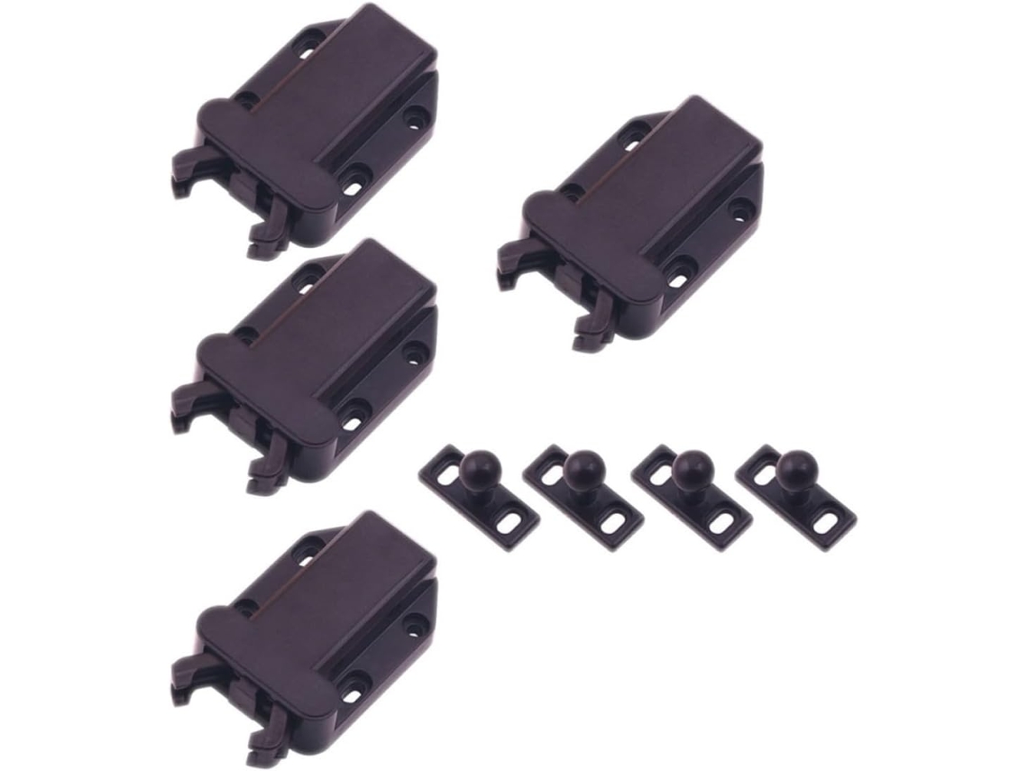Fechos De Mola Automáticos, Conjunto De 4 Para Armários, Abs Marrom, Para Portas, Caixas E Móveis
