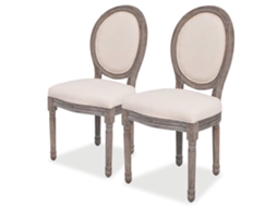 Dining Chair, Dining Chairs Vidaxl Creme Tecido (n/a)