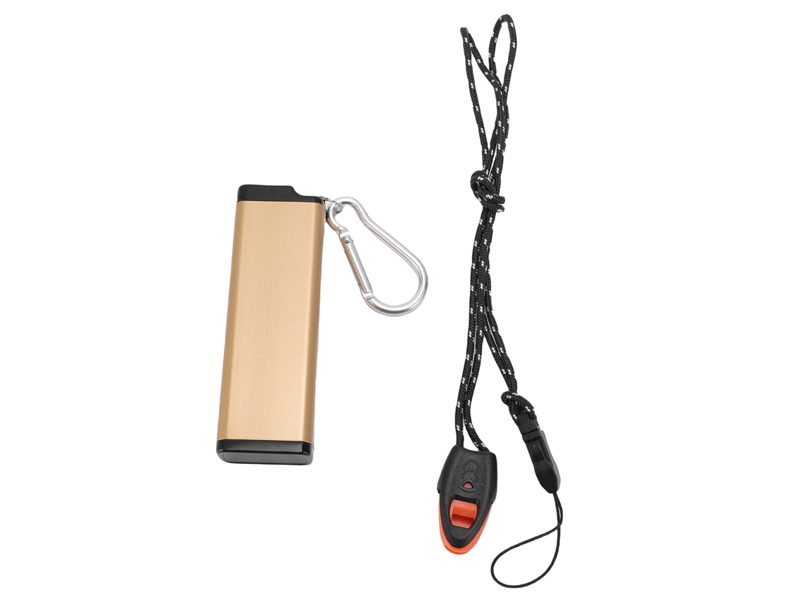 Tubo De Almacenamiento Metálico Airtight Aluminio Resistente Al Agua Para Camping Viajes Oro