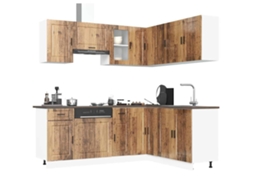 Vidaxl 11 Peças Armário De Cozinha Conjunto Porto Madeira Velha
