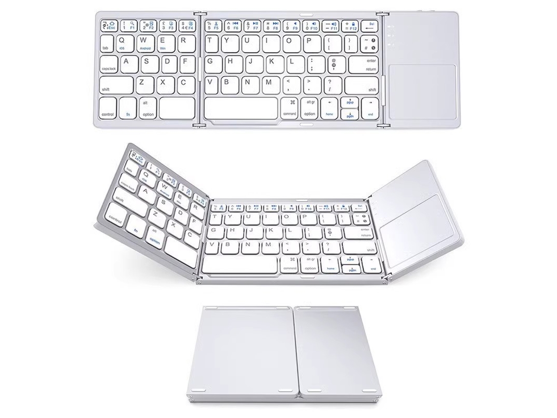 Teclado Bluetooth Sem Fio Portátil Touchpad Compatível Com Tablets, Celulares, Compacto