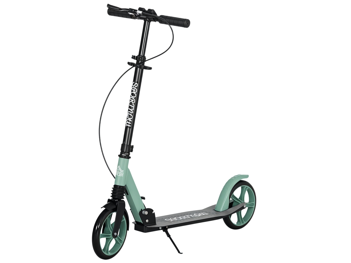 SCOOTER dobrável para adultos, guidão ajustável, rodas de 20cm, amortecedor, freio duplo, verde S/MARCA
