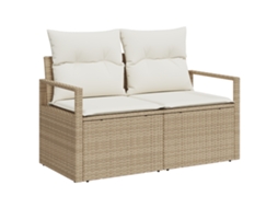 Conjunto 6 Conjunto De Jardim Ao Ar Livre Vidaxl Bege Vime Pe (230 X 117 X 85 Cm)