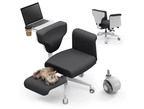 Cadeira De Postura Multipostura Newtral Ff Dg Freedom X Com Apoio De Braço Cinza Escuro