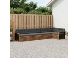 Vidaxl Conjunto De Sofás Para Exterior 6 Unid. Natural E Antracite