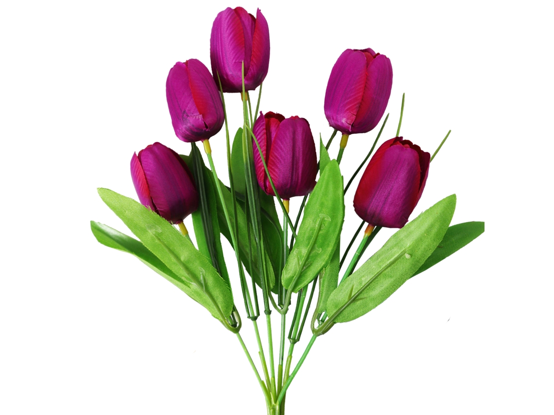 Laxiscreed Buquê De Tulipas Roxas Com 6 Cabeças Para Diy, Altura 31cm