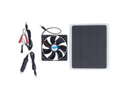 Ventilador Solar 10w 12v Portátil Usb para Estufas Casas de Pets Rv Desodorização Econômico | S/MARCA