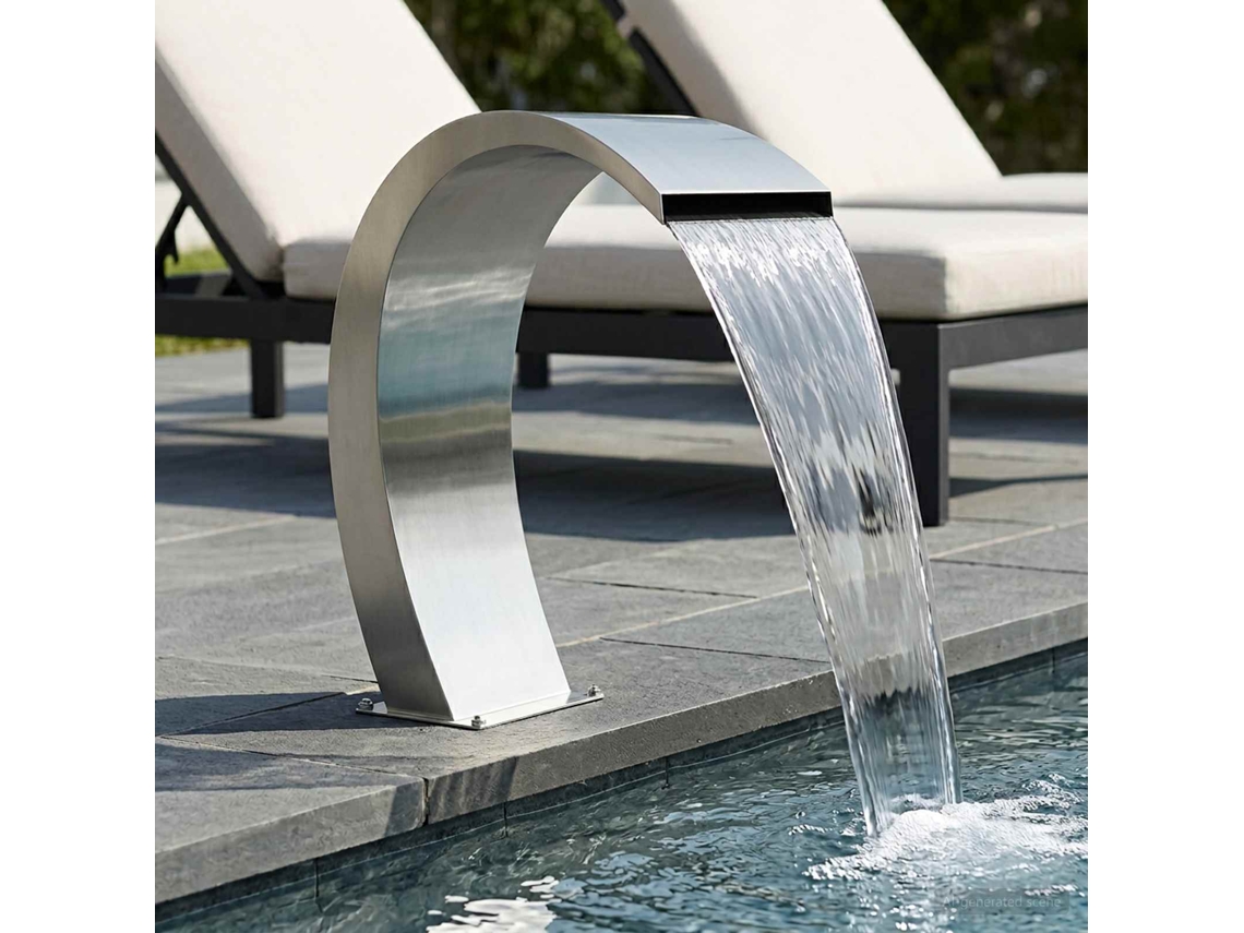 Vidaxl Fonte Da Piscina Prateado 60 X 30 X 70 Cm Aço Inoxidável