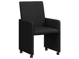 Conjunto de 2 Cadeiras de Jantar com Rodas Preto Tecido MAISON EXCLUSIVE 57x66x94 cm