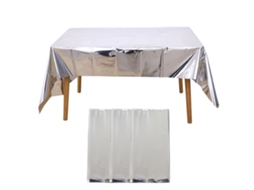 3 Peças de Toalha de Mesa de Festa de Plástico Brilhante À Prova D'Água para Festa de Noivado de Casamento 54 X 108 Polegadas Prateado