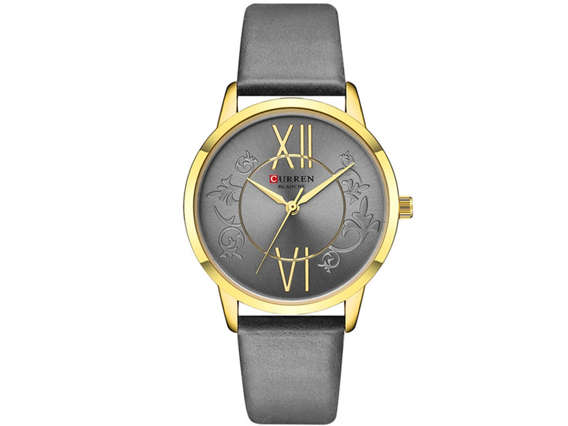 Relógio Feminino Com Pulseira Redonda De Couro, À Prova D'água, Relógio De Pulso Feminino Em Couro Estampado