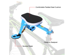 Assento Infantil para Bicicleta Dianteiro com Trava Rápida, Seguro para Crianças S/MARCA