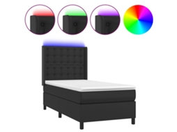 Box Spring Bed, Box Spring Beds Vidaxl Preto Couro Artificial (90 X 200 Cm)