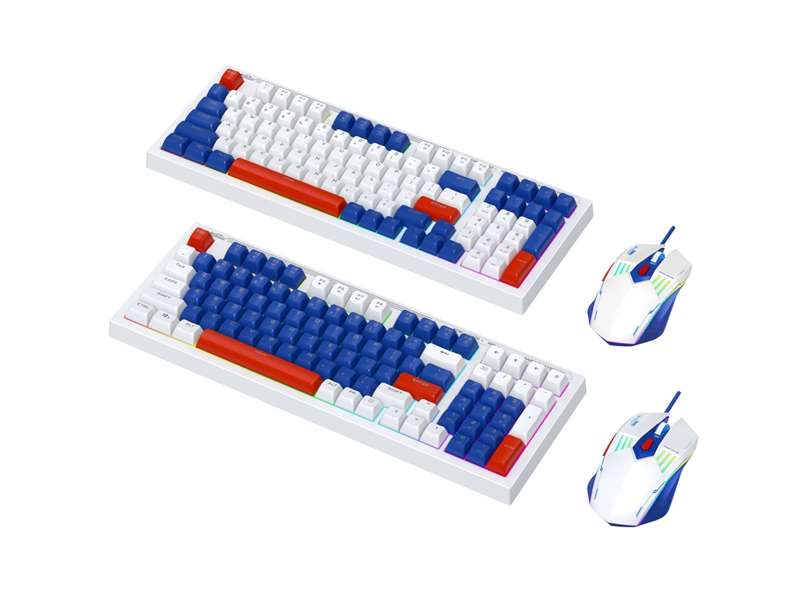 Combo De Teclado E Mouse Para Jogos Com Fio Com Sensação Mecânica E Luz De Fundo Mouse Ajustável 6d