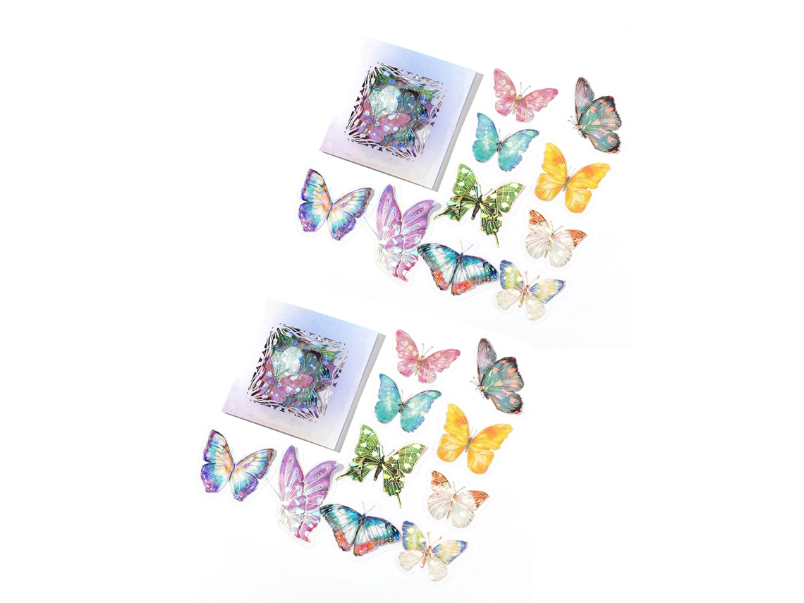 20 Adesivos De Borboletas Laser Holo Brilhantes Para Scrapbooking E Álbuns De Fotos