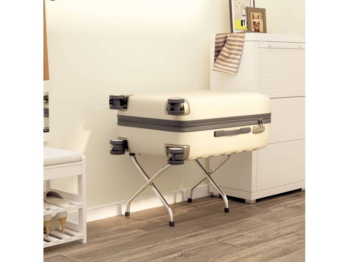 Vidaxl Porta-bagagens Com Encosto Prateado 56x39x52cm